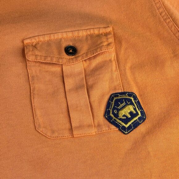 VTG Polo Ralph Lauren Shirt Mens 3XB Orange Rugby Crest Embroidered Pocket S/S - Picture 5 of 15